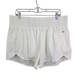 Womens B White Athletic Shorts Elastic Waist 3" Inseam Lined Poly Stretch XXL